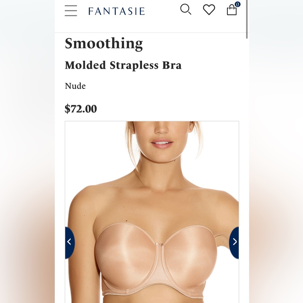 Fantasie Nude Molded Strapless Bra 32F